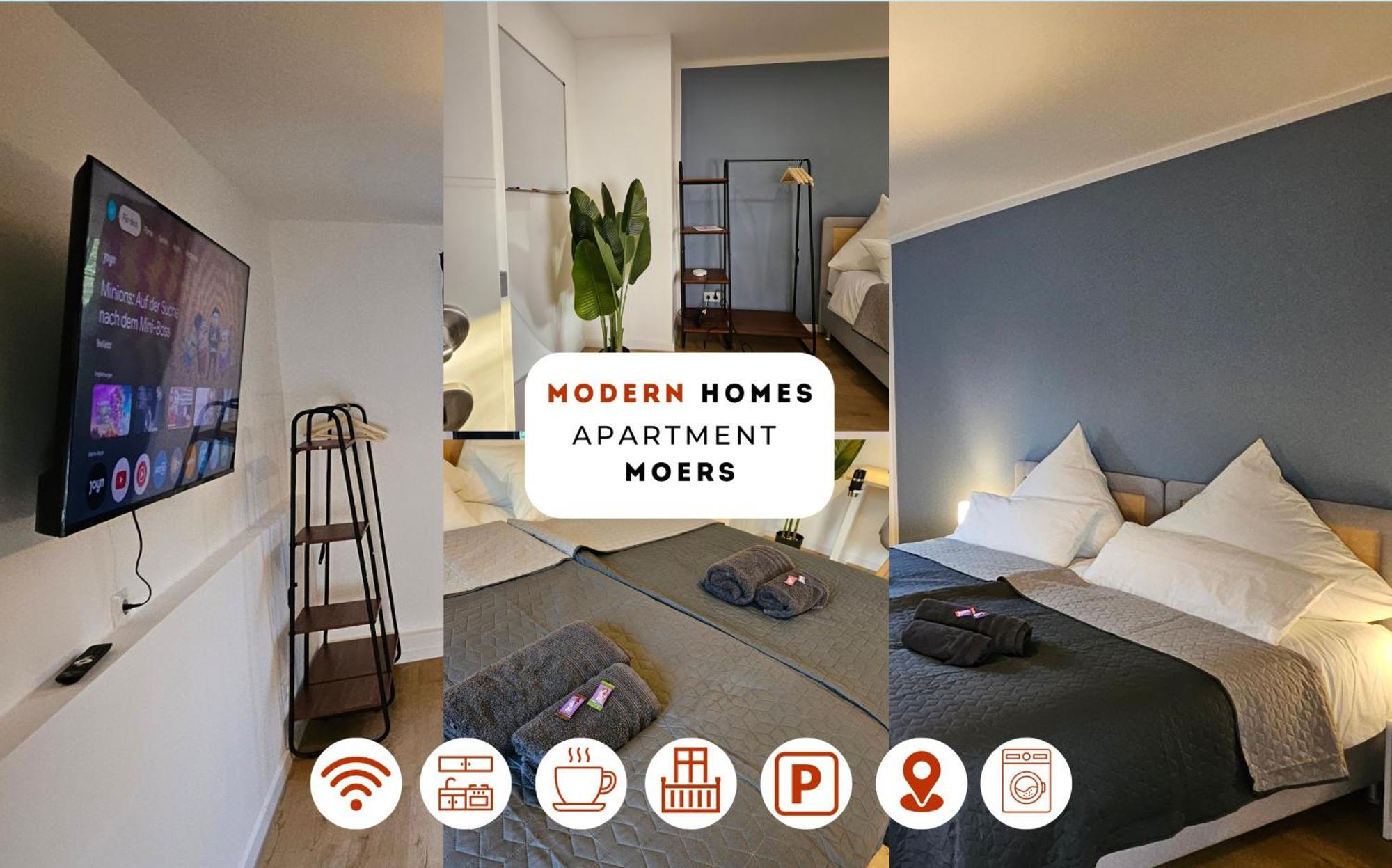 Modern Homes - Voll Ausgestatte Wohnung - Balkon - Hotelbetten - 4K Tv - Wlan Moers Exterior photo